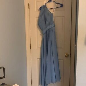 Chiffon One-Shoulder Formal Dress in Light Blue